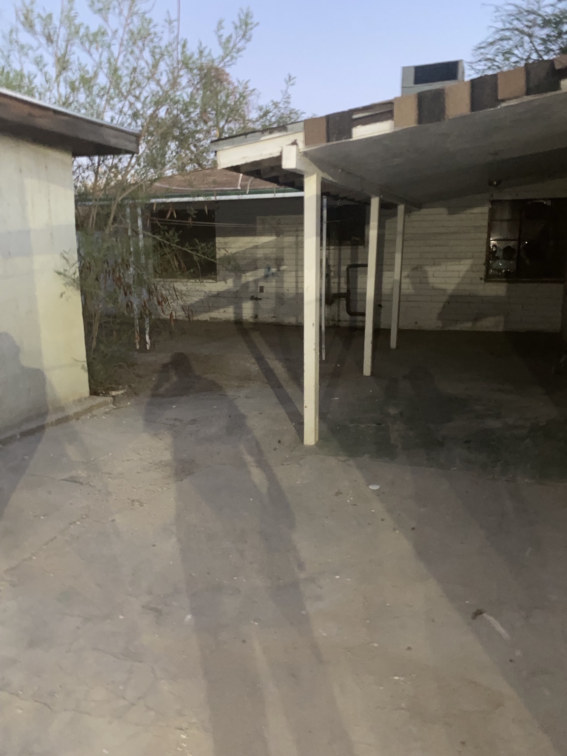 Outdoor area cleared after debris removal